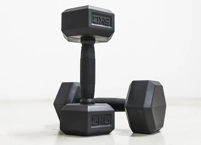 6-Sided Rubber Coated Hex Dumbbells - Cast Lron Core Precision Weight Non-slip for Home Gym & Fitness Center Usepromote sales