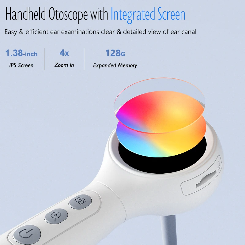 Visual Otoscope Camera Handheld Ear Cleaner with 6LEDs 1.38'' Screen HD1080P Digital Ear Cleaning Endoscope Ear Wax Removal Tool
