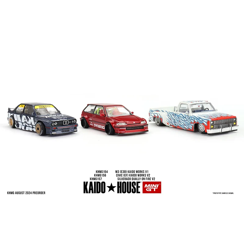 PreSale MINIGT KHMG156 1:64 Civic EF Red Openable Hood Diecast Car Model Kaido House