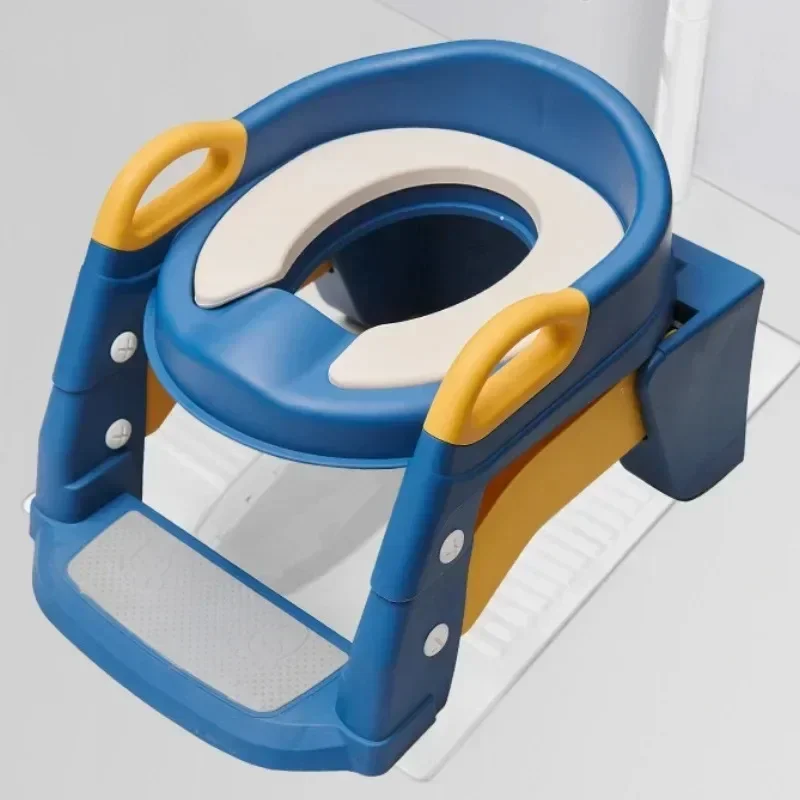 Children Potty Training Seat Portable Foldable Detachable Safety Auxiliary Leather Pad Toilet Ladder Baby Boy Girl Potty Chair