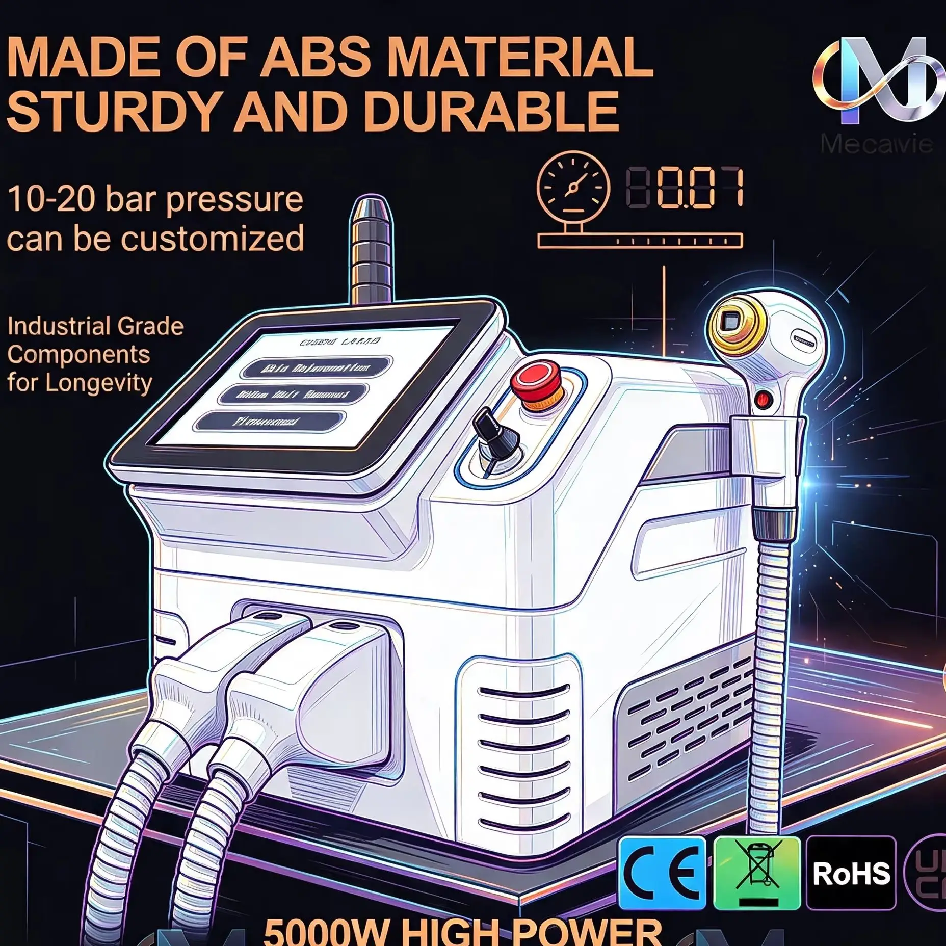 2 In 1 Professional Beauty Machine Diode Hair Removal Device And Nd Yag Skin Care Equipment Multifunctional Salon Machine With Ice Cooling System Portable Design For Body Hair Care And Pigment Care