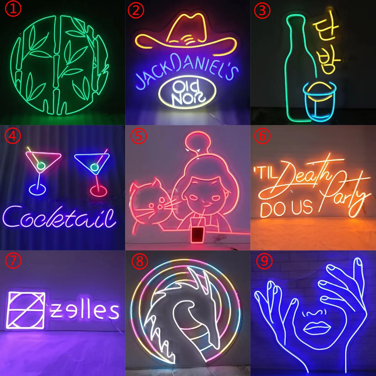 Customized High Quality Acrylic Cheap LED Neon Sign Light For Bar Coffee Shop Event Party Wedding Advertisement Show  Decoration