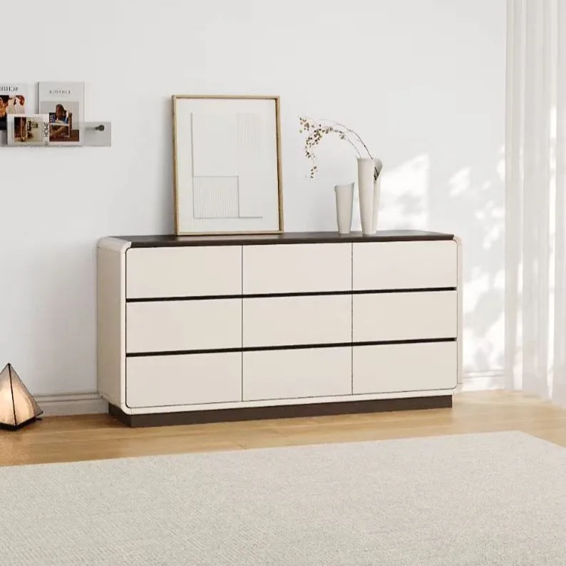 Medieval style cream style bucket cabinet guest solid wood granular board living room entrance locker small apartment