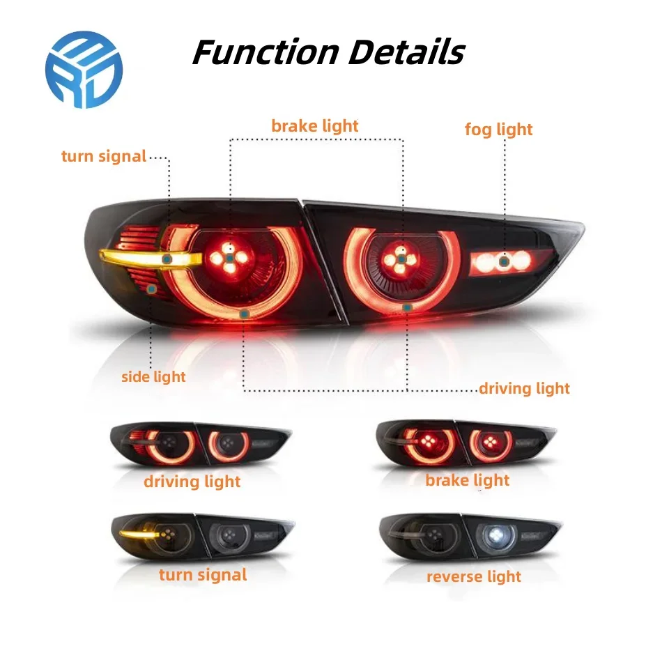 MRD Fit for MAZDA 3 axela 2019-2021 LED Tail Light Car Rear Lamp Assembly Sequential Turn Signal