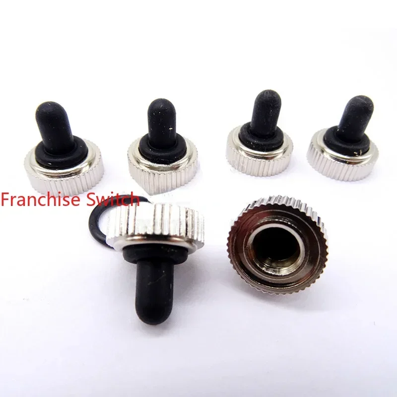 10PCS T80-T 6MM Screw Thread Matching Toggle Switch Waterproof Cap E1-H Black Silicone All-inclusive.