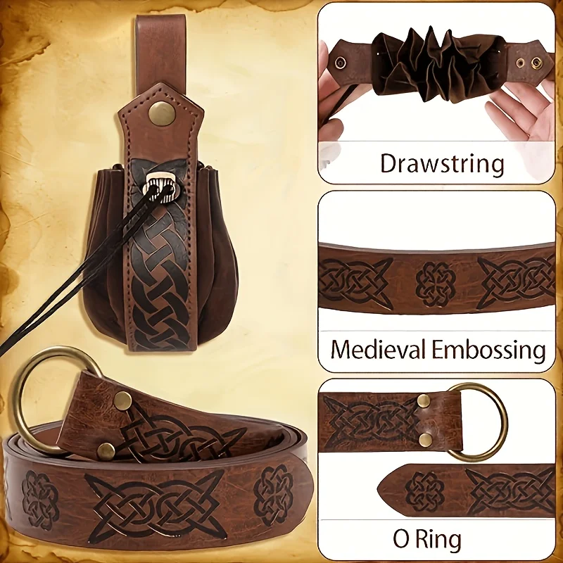 4pcs Belt Accessory Set,for Vintage-style Looks for Cosplay, Stage Performances, Halloween, and Renaissance Fairs