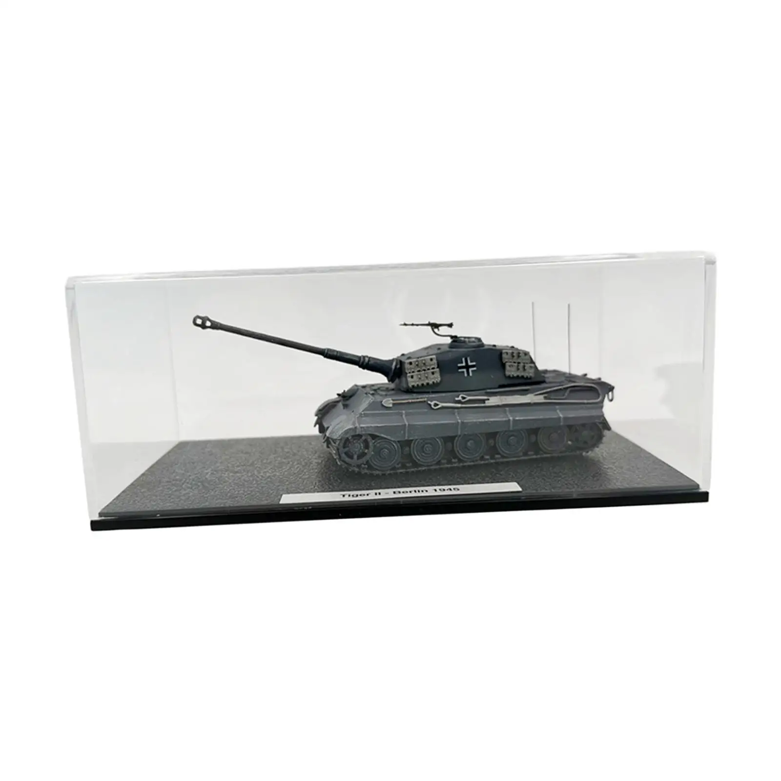 1/72 Heavy Tank Model Simulation Diecast Alloy Vehicle with Acrylic Dustproof Box for Bedroom TV Cabinet Cafes Shelf Office