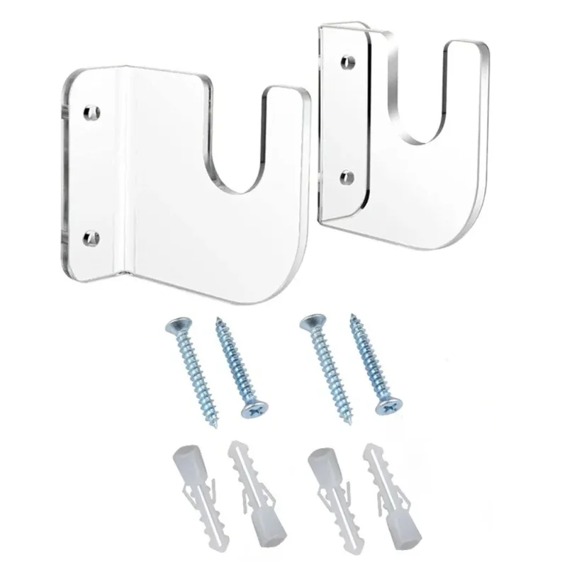 1 Pairs Skateboard Display Rack Acrylic Skate Board Wall Holder Decoration Easy Install Non-slip for House Living Room