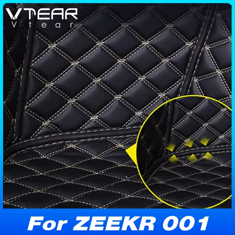 

Vtear Car Trunk Carpet Cover Anti-Dirty Liner Mat PU Leather Interior Modified Accessories For ZEEKR 001 WE ME YOU Z-sport 2024