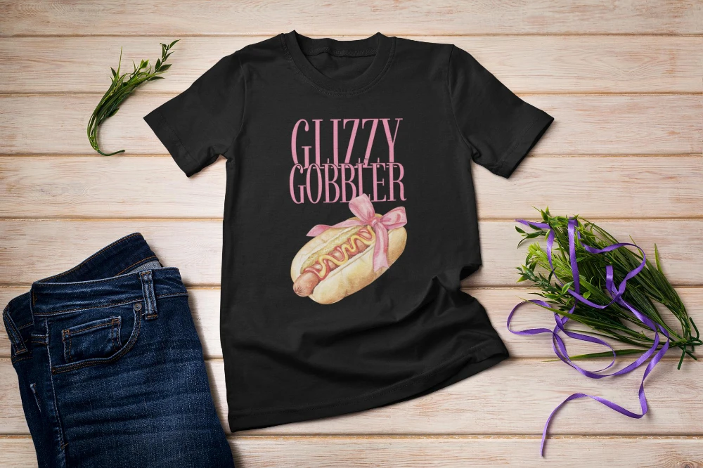 Glizzy Gobbler Coquette Funny Adult T-shirt Dirty Unhinged T-shirt Pun Funny Adult Humor Vulgar T-shirt Parody Pun T-shirt