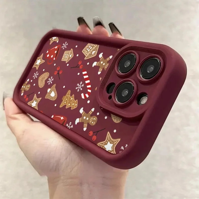 لطيف عيد الميلاد موضوع نمط قضية الهاتف آيفون 17 16 15 14 13 12 11 برو ماكس XS X 7 8 زائد SE 2022 16E غطاء التصميم الإبداعي #2