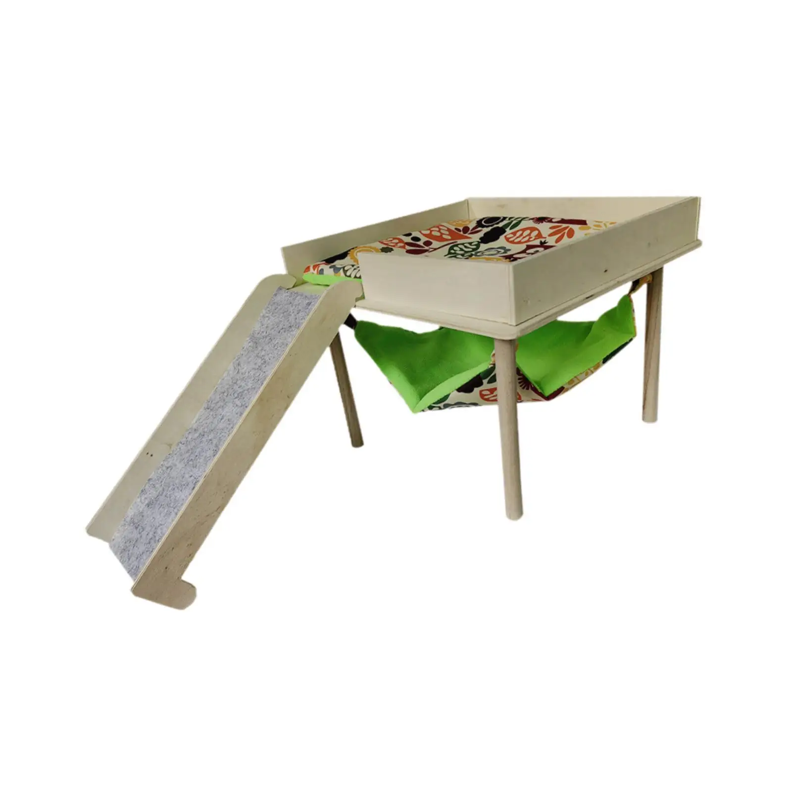 

Hamster Hideout with Stairs Wood Sturdy Small Pet Bed Hammock with Platform for Small Animal Squirrel Rats Hedgehog Accessories