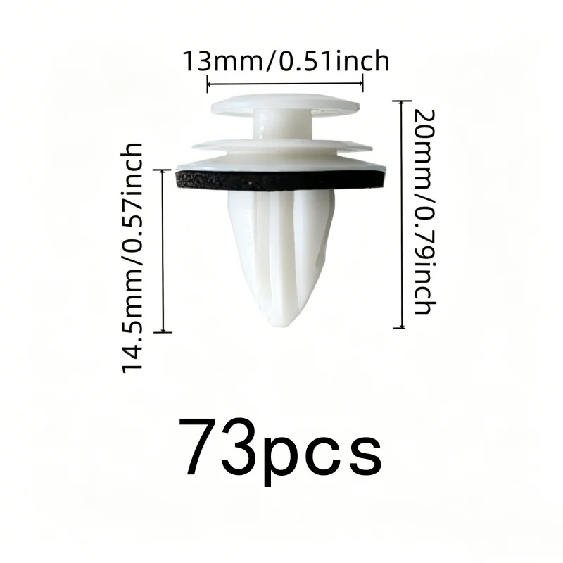 73 pcs Auto Door Card Clips, Firm Snap-On Fit, Vehicle Body Assembly Car Door Panel Fixing, Universal Car SUV Compatible