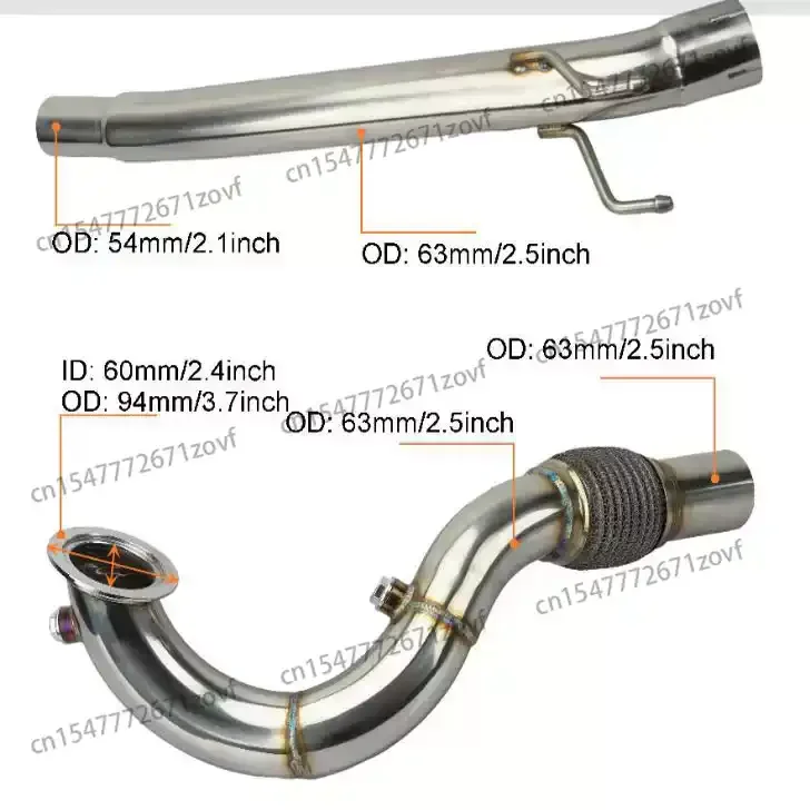 Automotive modified exhaust manifold for MK7 EA211 A3 1.4T downspout