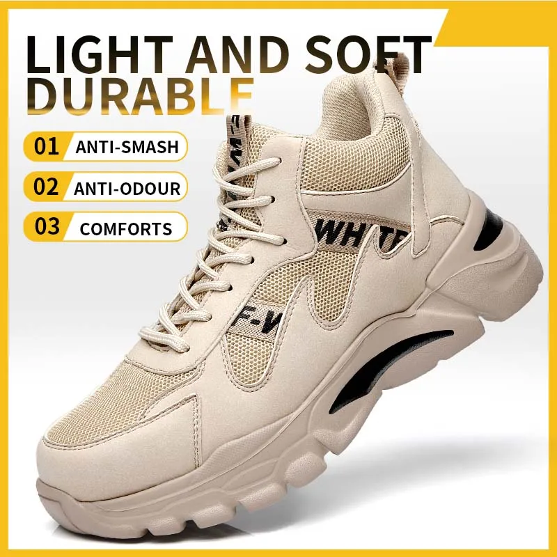 

Leiandun Men's Steel Toe Durable Warm Anti-smash Anti-puncture Comfortable Safety Shoes for Spring Summer