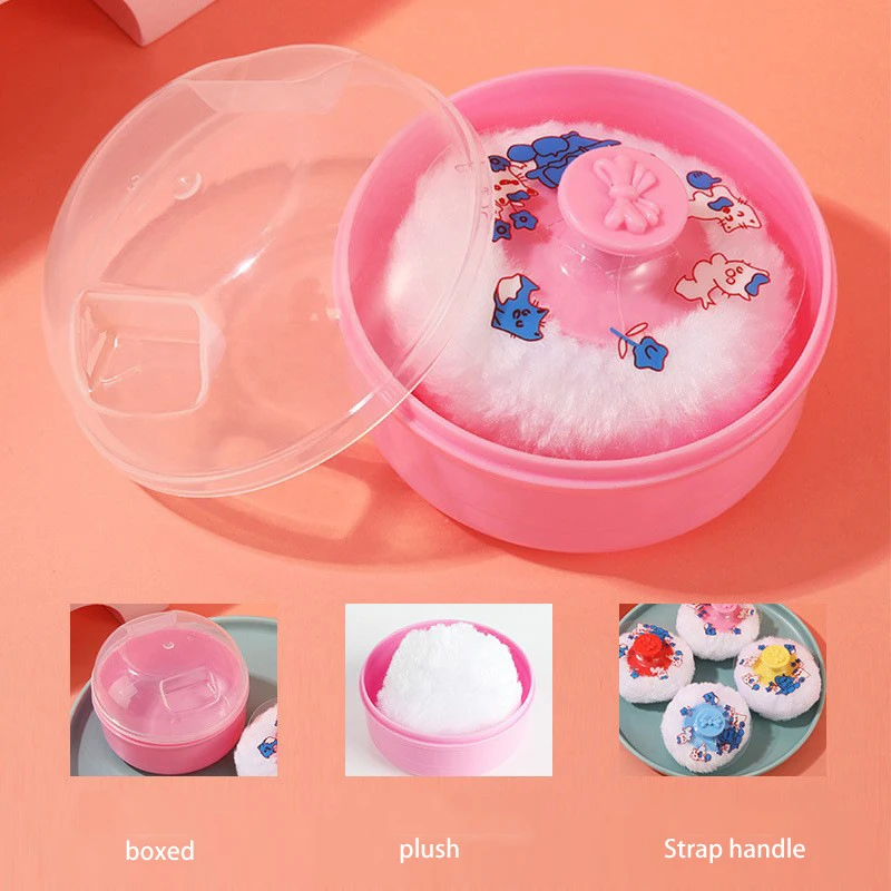 صندوق متدفق لمسحوق التلك للأطفال قابل لإعادة الملء وجسم الطفل ومستحضرات التجميل منتفخة Cntainer حافظة منتفخة للأطفال للاستخدام المنزلي أثناء السفر