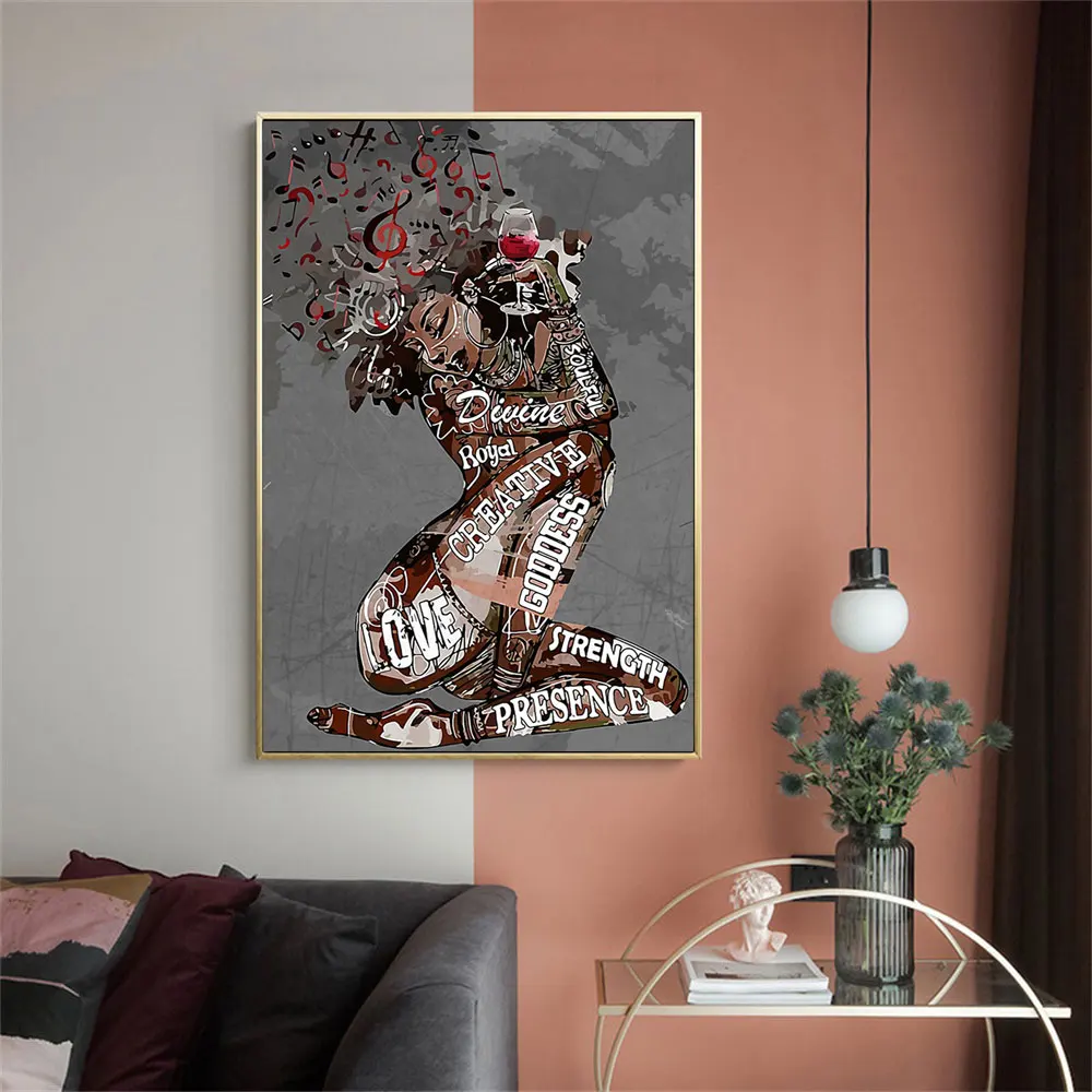 Czarna dziewczyna bóg mówi, że jesteś piękny plakat i druki afrykańskie kobiety obraz na płótnie obraz na ścianę do salonu Home Decor