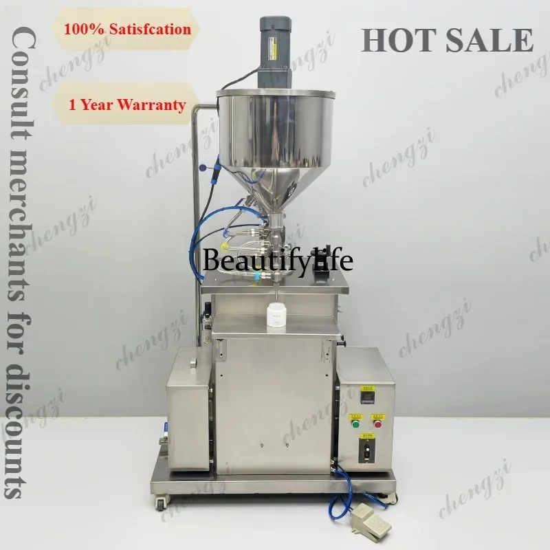 HR Water Circulating Heating and Mixing Filling Machine Vertical Constant Temperature Semi-Automatic Paste Liquid Filling Machi