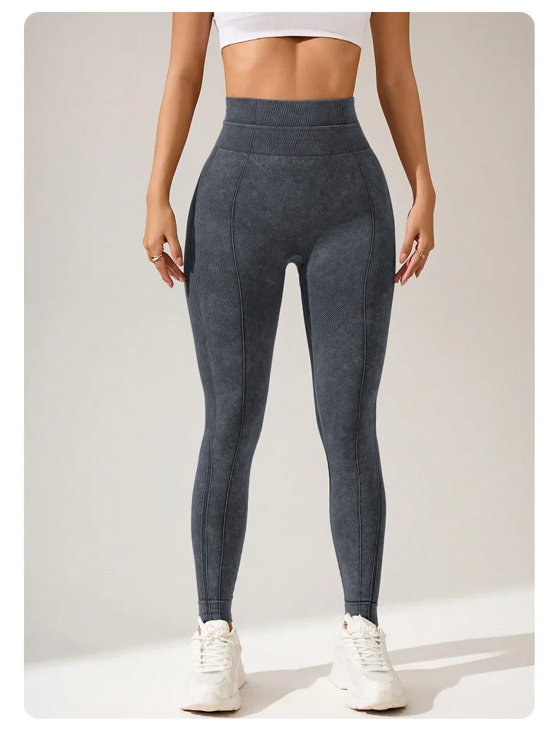 Damen Schnelltrocknende Yoga-Leggings mit Taschen, Hoher Taille, Po-Lifting-Effekt, Strukturierte Hüftformende Lauf- und Fitness-Sporthose – Detail 11