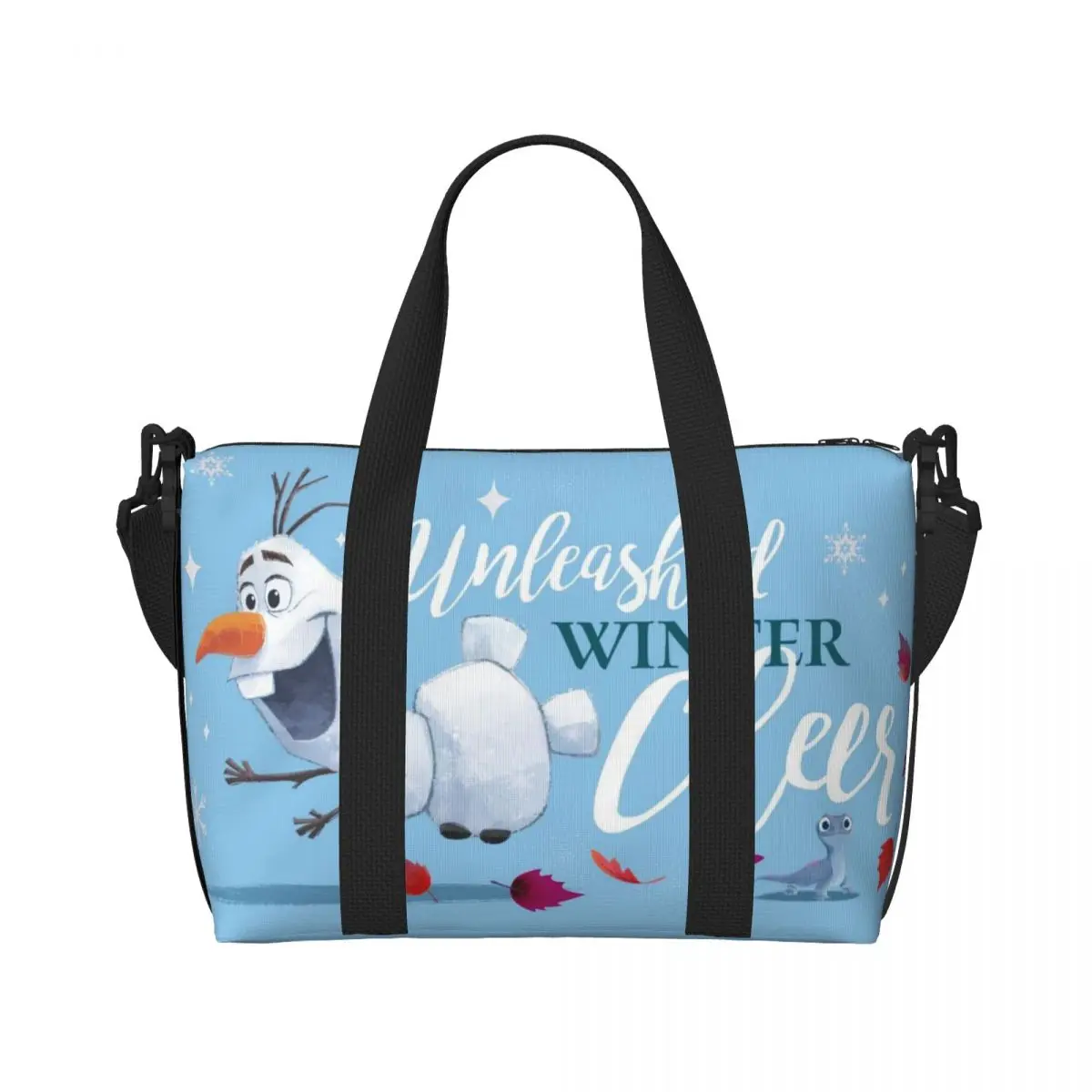 Kertas dinding kustom Olaf tas Tote Anime tas bepergian bahu olahraga pantai Frozen kapasitas besar wanita