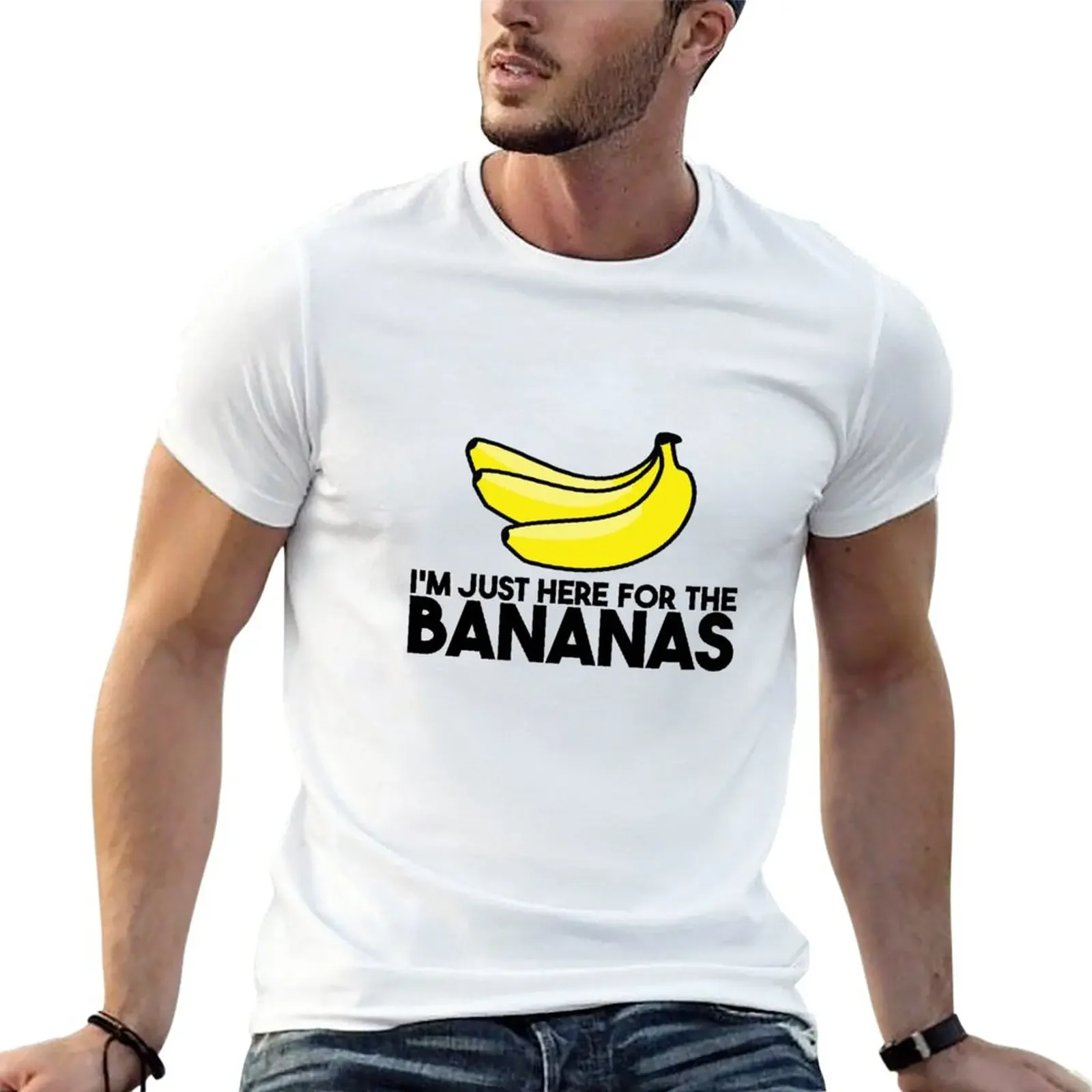 cc nuevo, solo estoy aquí para los plátanos, divertido fruta, amantes del plátano, camiseta de Bananer, camiseta de manga corta, camiseta de entrenamiento para hombres