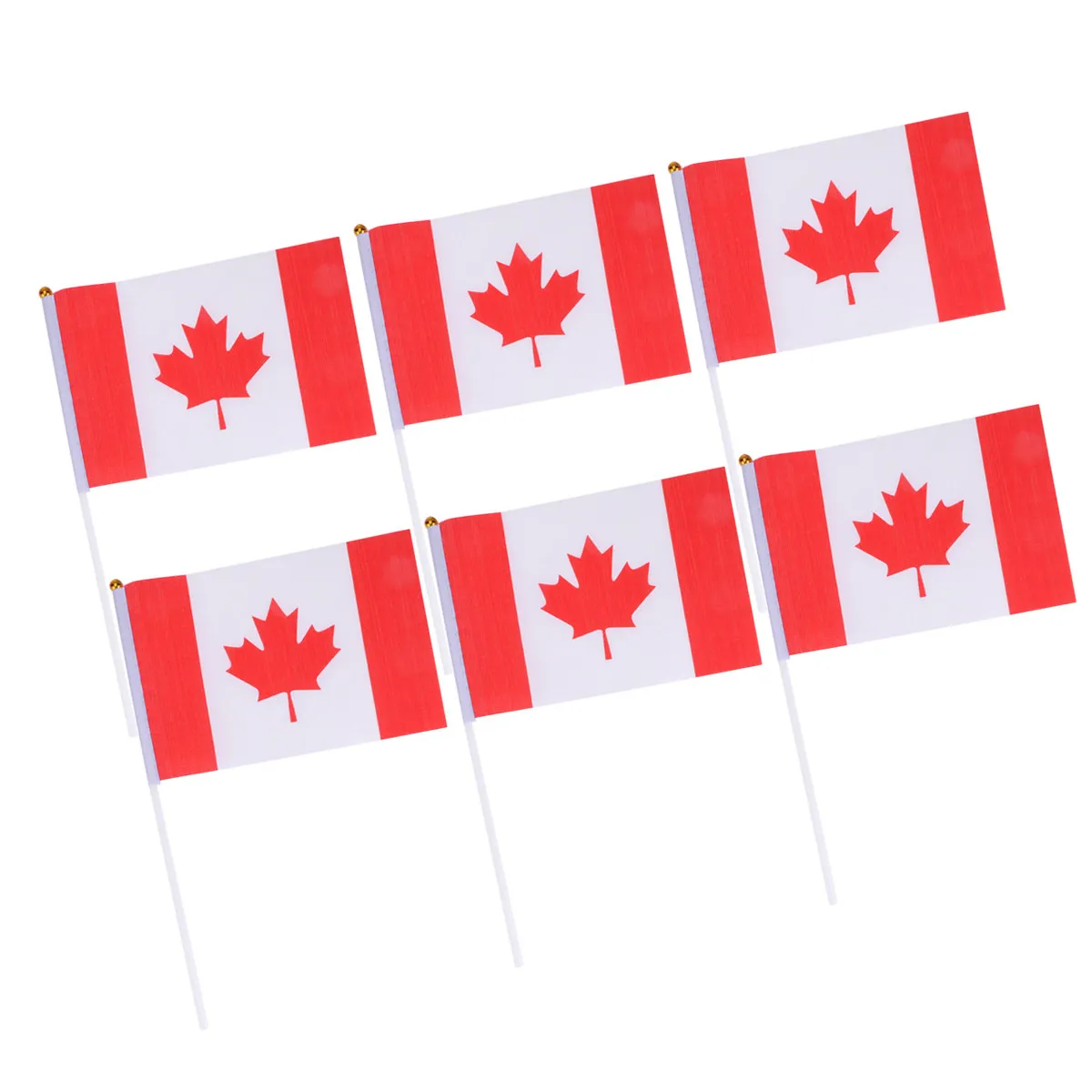 20Pcs Hand Held Stick Flags Small Canada Flag Lightweight Party Decorations International Country Stick Flags Festival Use