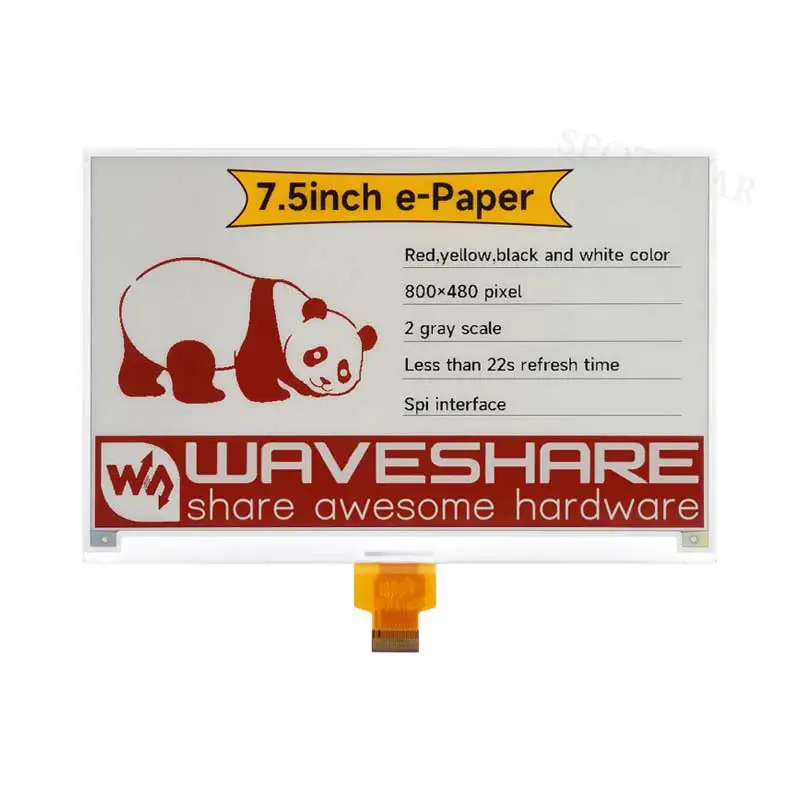 Picture 3: 7.5 inch e-Paper (H)  screen SPI interface red yellow black white Four colors 800x480 For Raspberry Pi/Arduino/Jetson Nano/STM32