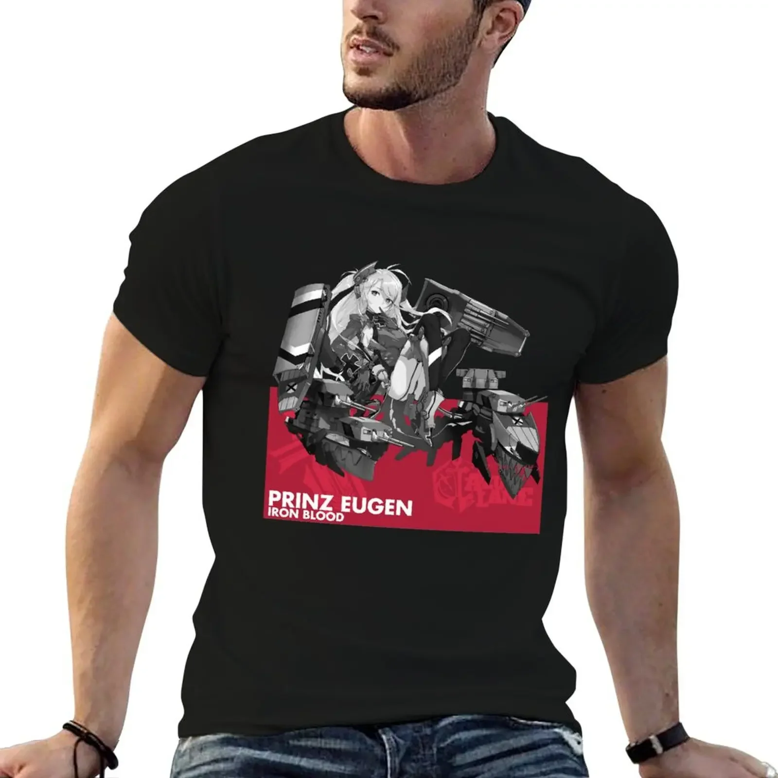 Prinz Eugen - Azur Lane - Typography 4 T-Shirt cotton graphic tees cute tops boys whites heavy weight t shirts for men