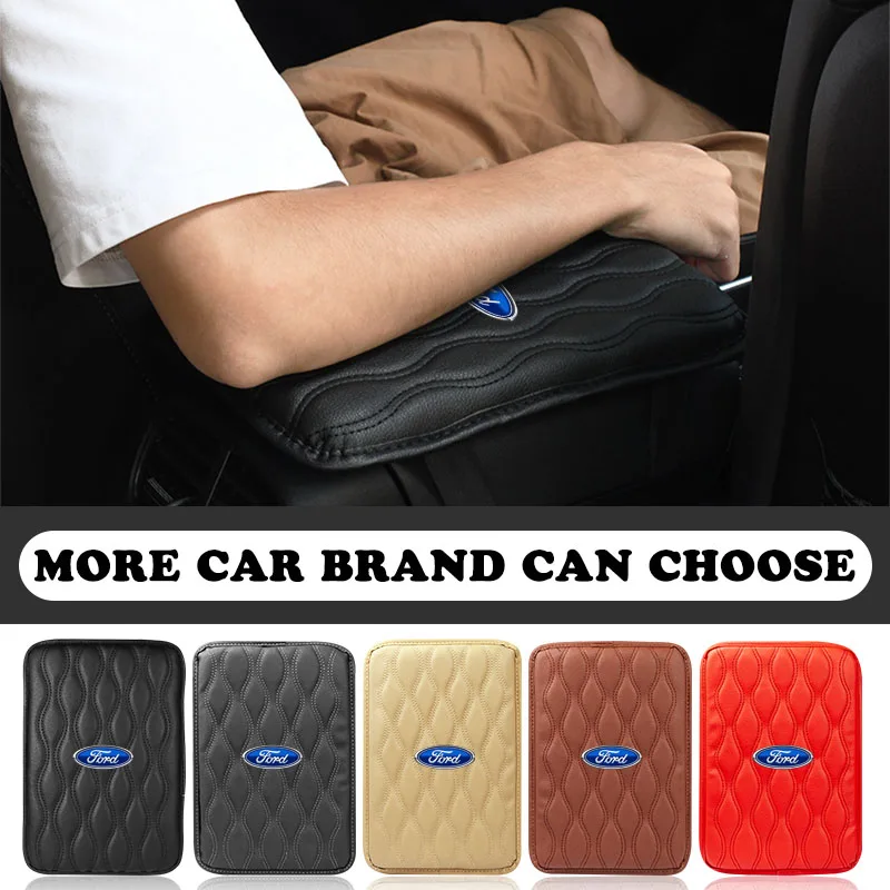 

Автомобильный коврик для подлокотника, кожаная защитная подушка для центральной консоли, наклейка для Ford Fiesta EcoSport Ranger Mondeo Mustang FOCUS 2 3 4