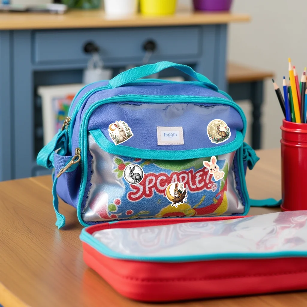 

35-150 шт. наклейки круглой формы с кроликами, тематические наклейки, канцелярские наклейки для ноутбука, ноутбука, школьной сумки