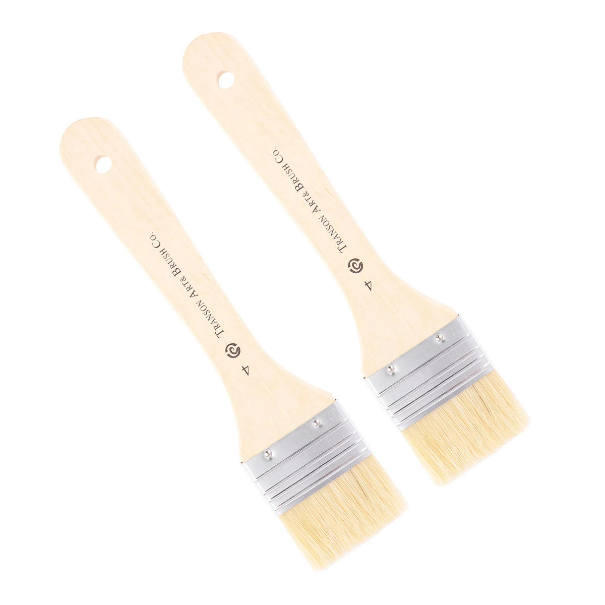 

2 Pcs Oil Painting Brush Board Practical Brushes Wooden for Artists Short Handle Bamboo
