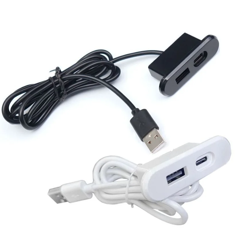 

Embedded Table USB Power Socket USB TYPE-C Charger 1.2M Cord Desktop Charge Adapter 10W Mini Desktop Power Strip Home