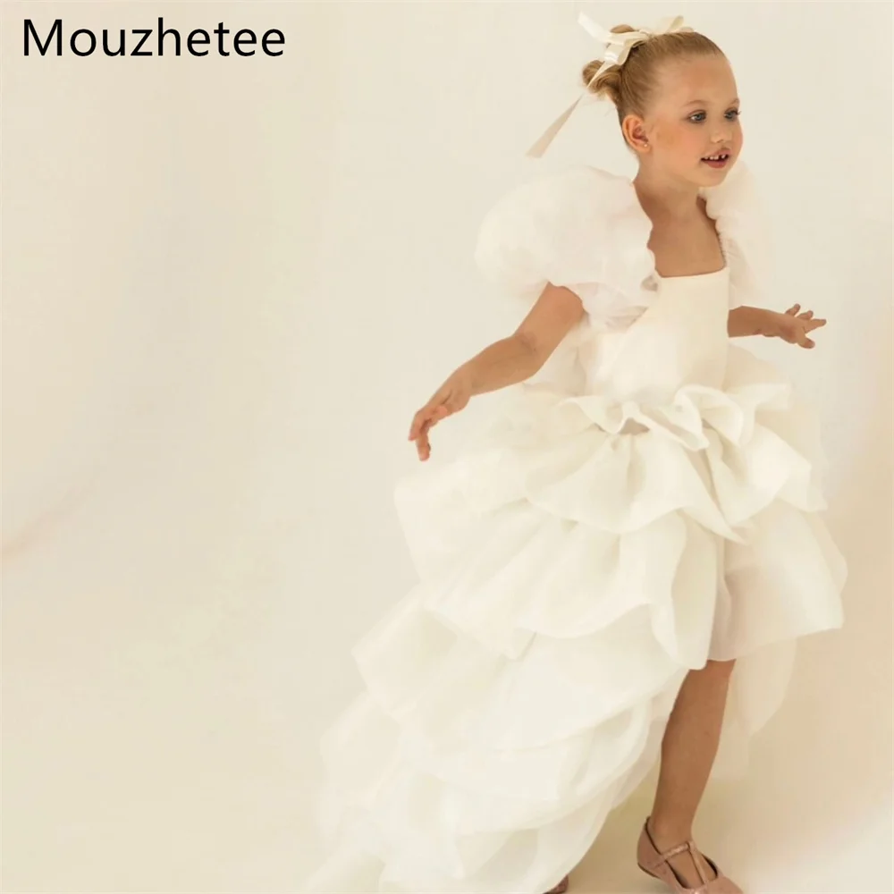 

Booma A-Line Pleat Square Neck Flowers Girl Dresses Wedding Party Dress for Kids Flowers Girls Prom Gowns Customized 2026