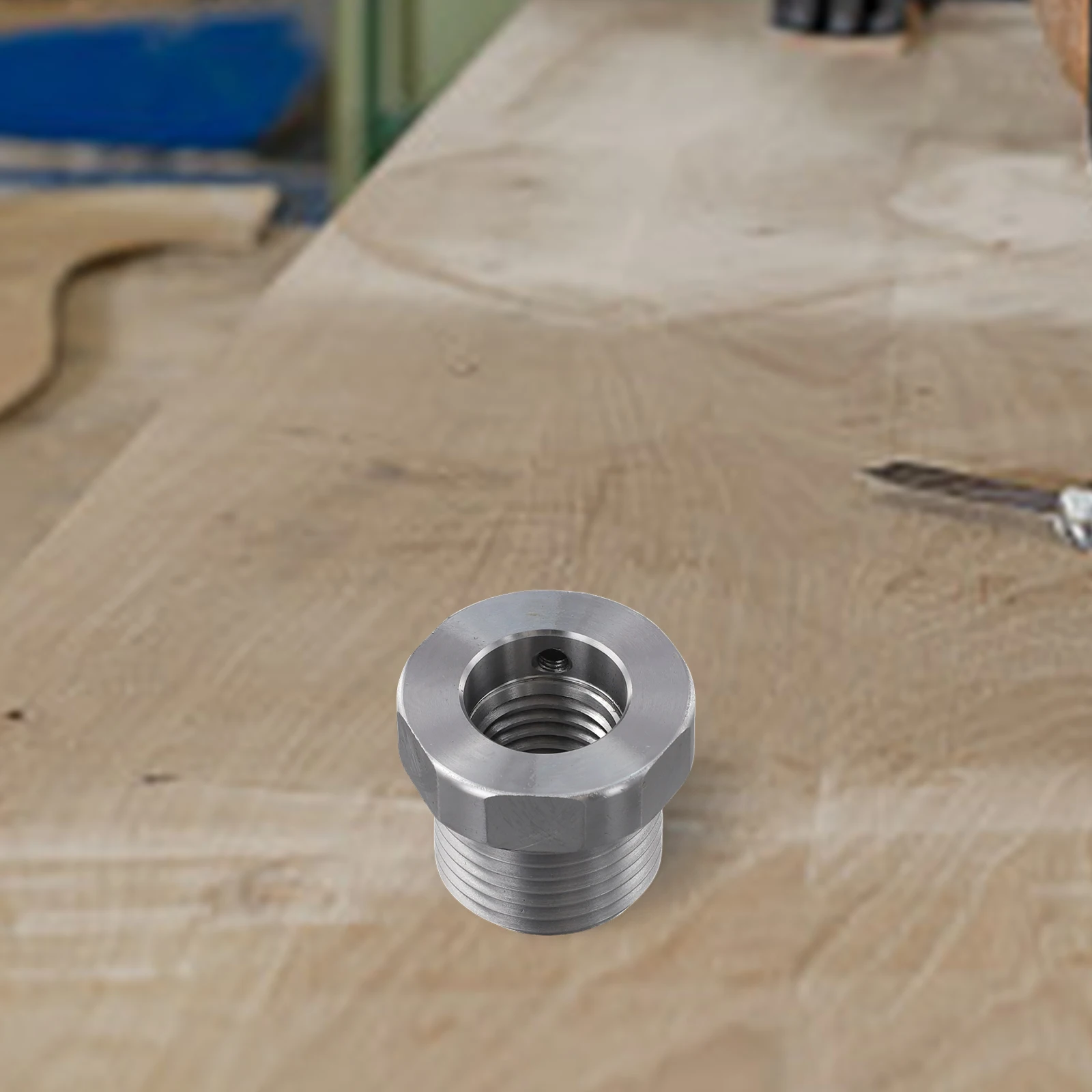 Woodworking Workshop Silver Chuck Adapter Accessory Headstock Adapter 1 X 8 TPI 1-1 2 X 8 TPI Length Approx. 1.57