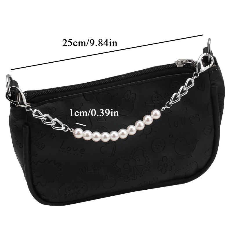 25cm Pearls Chain Strap For Handbag Fashion Accessories For Handbags Handles For Handbag Imitation Pearl Bag Chain Metal Chains