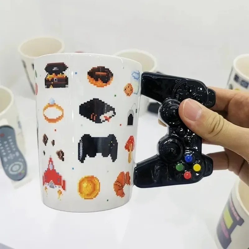 Creative Game Console Joystick Ceramic Cup Painted Ceramic Mug 3D Joystick Water Cup Coffee Cup