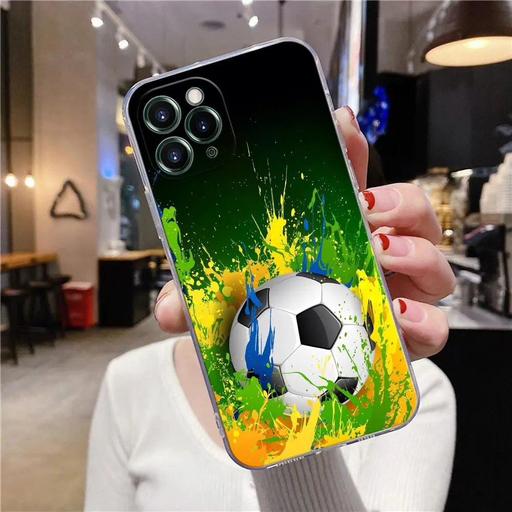 Football Soccer Ball Clear Phone Case For iPhone 15 13 11 12 14 Pro Max X  XS XR 7 8 14 Plus 15Pro Case Silicone Funda Back Cover - AliExpress  202192403