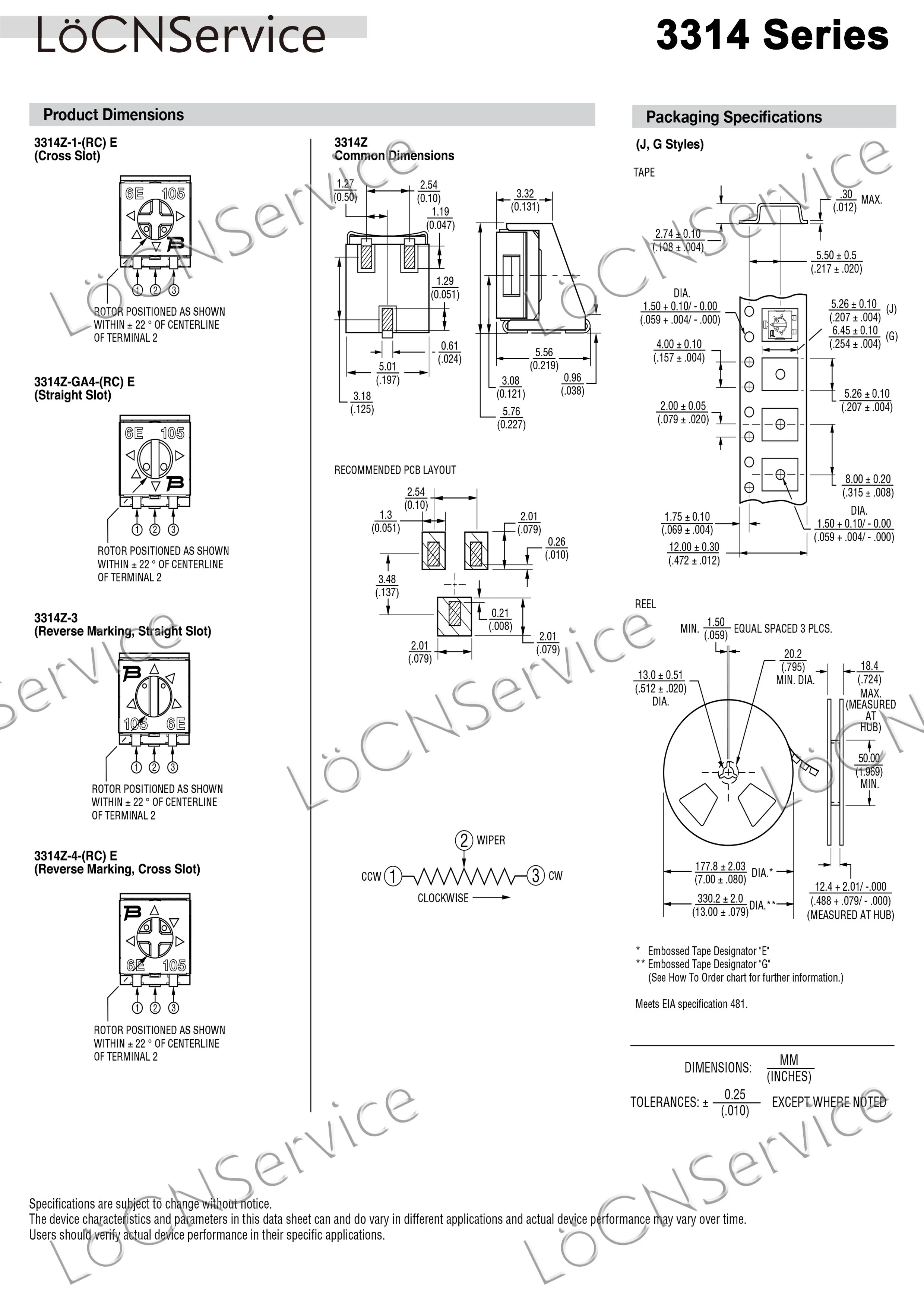60 قطعة 500 قطعة 100% الأصل بورنز 3314 جرام 4*4 100R 200R 500R جودة عالية التشذيب الجهد 3314G-1-101E 3314G-1-201E 501E