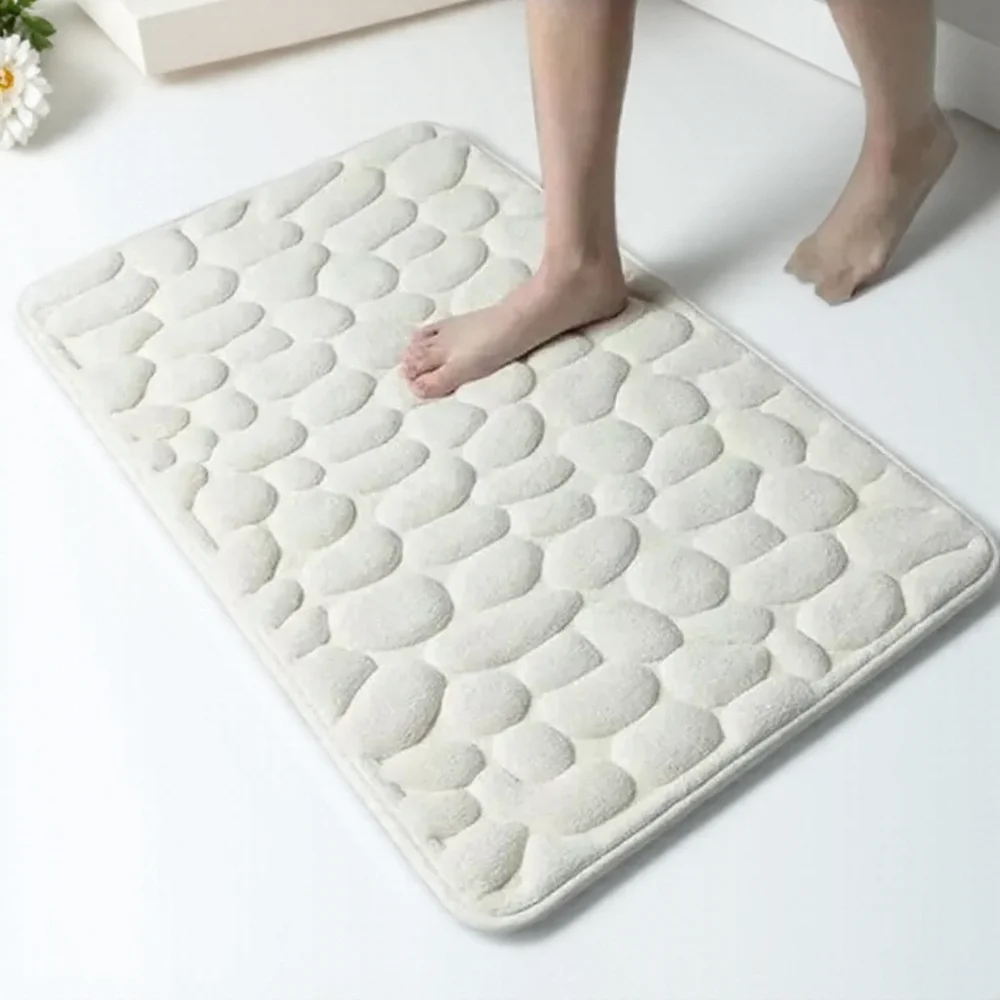 Badematte aus Memory-Schaum, superweich, rutschfest, Korallensamt, schnell wasserabsorbierend, leicht trocknend, für maschinenwaschbare Badezimmermatte