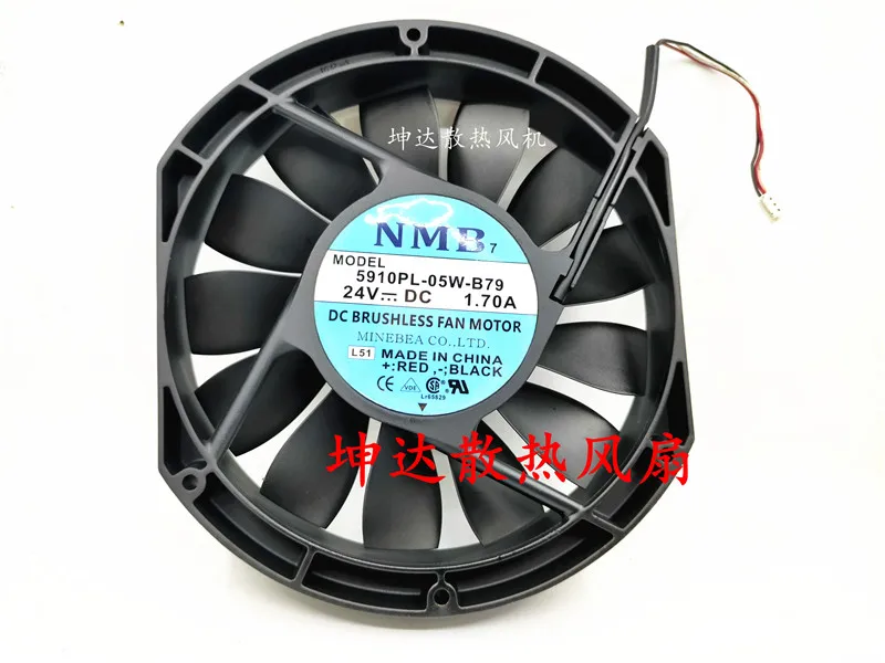 

NMB-MAT 5910PL-05W-B79 L51 ABB DC 24V 1.70A 170x150mm 3-Wire Server Cooling Fan