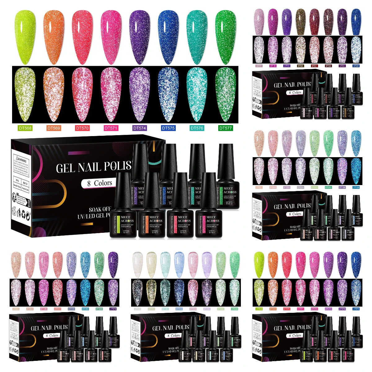 conjunto-de-8-esmaltes-em-gel-reflexivos-com-glitter-meet-across-cores-neon-uv-led-removivel-para-manicure-livre-de-hema-tpo
