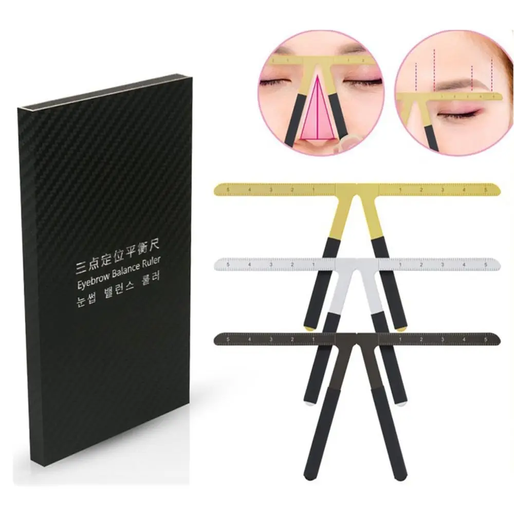 3D Eyebrow Tattoo Ruler Reusable Accurate Microblading Eyebrow Stencil Metal Easy To Use Balance Shaper Template Makeup Tools