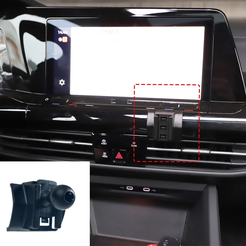 حامل هاتف السيارة ل Volkswagen VW Golf 8 MK8 2021 2022-2024 دعم الهاتف المحمول سيارة يتصاعد شحن لاسلكي اكسسوارات السيارات #2