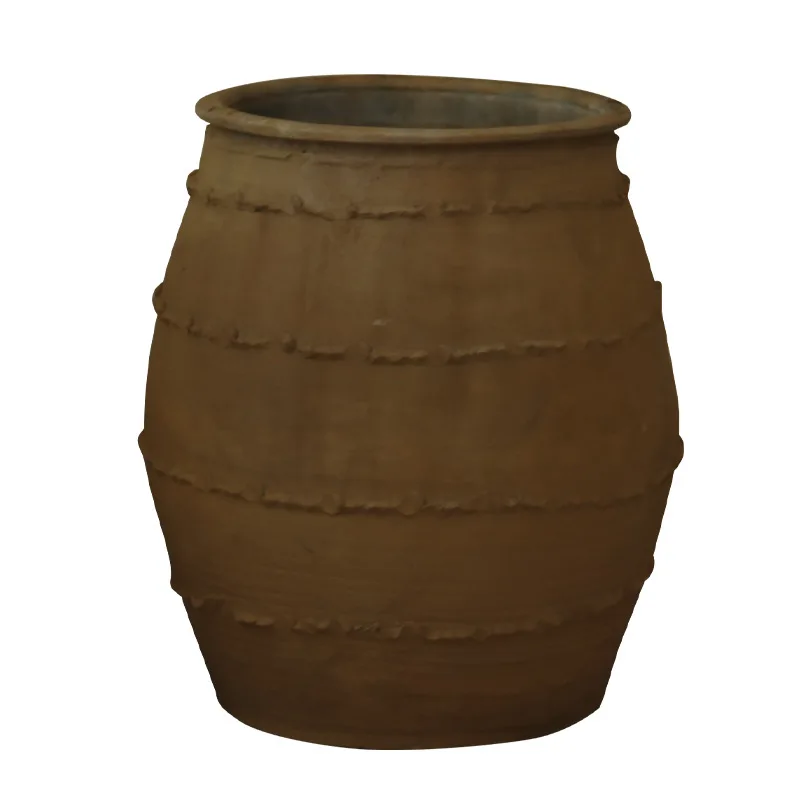 Handmade Breathable Large Caliber Earthenware Pot, Retro Tree Planter