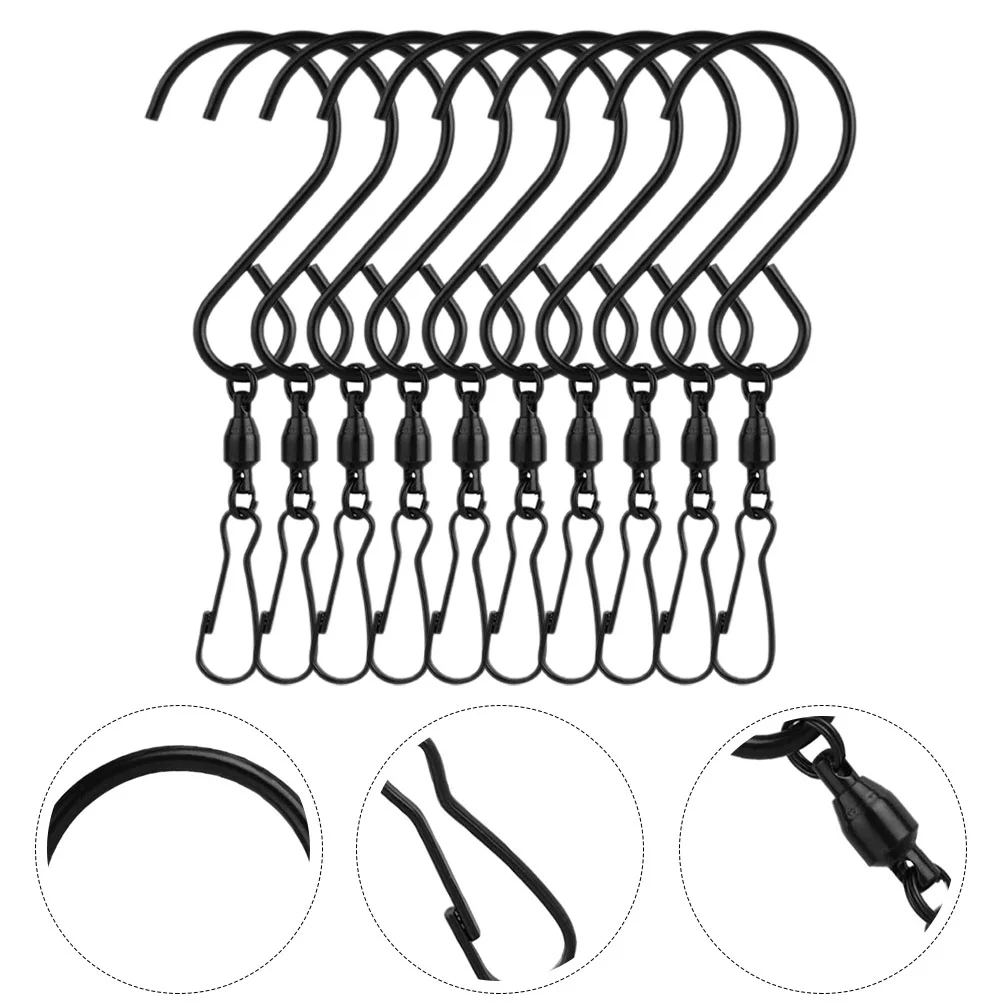 

10pcs Swivel Hook Clips for Birdcage Hanger Crystal (Black) Swivel Hooks Clips Hangers Hanger Clip