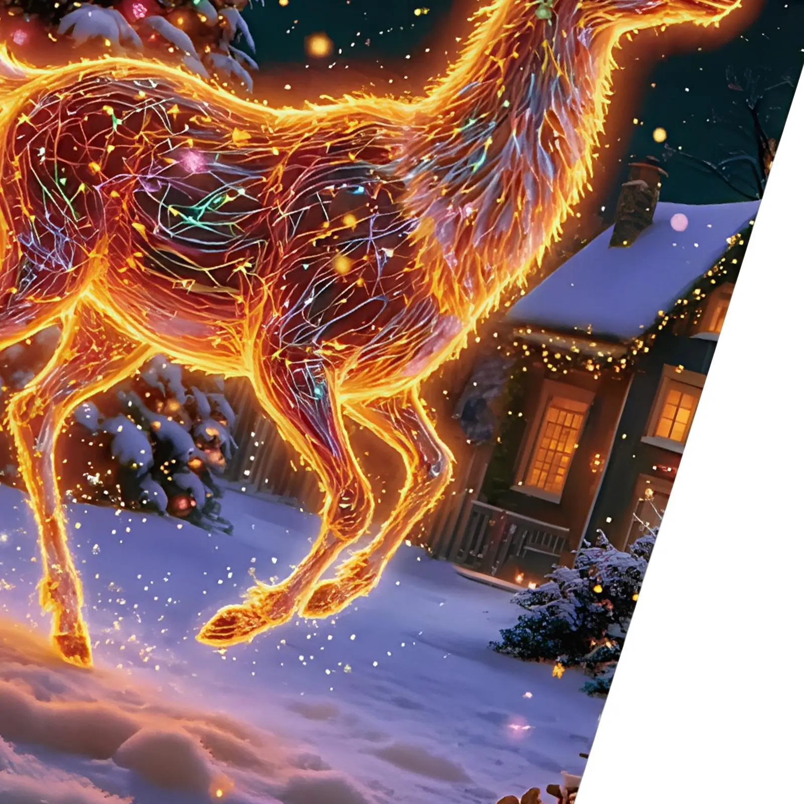 Cubierta navideña para puerta delantera, suministros fluorescentes para fiestas de 70x35 pulgadas, cubierta decorativa para puerta delantera navideña para porche y granja