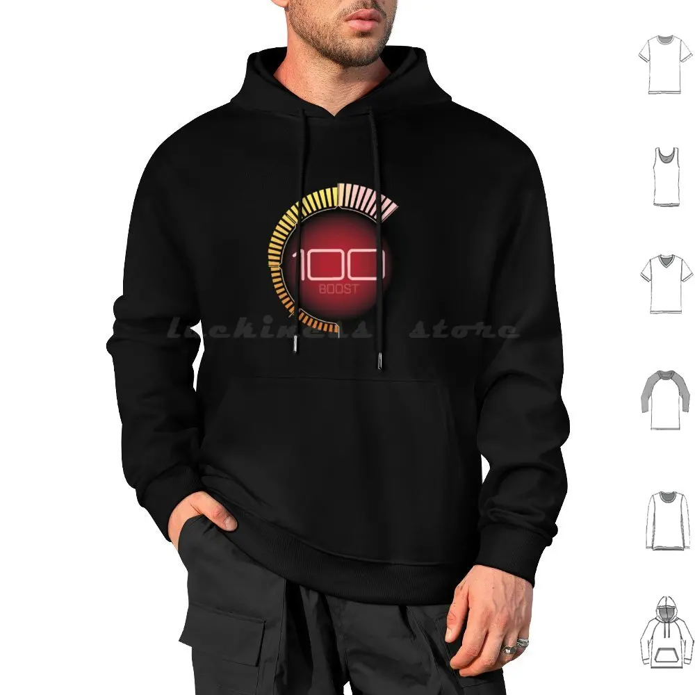 100 Boost Hoodie cotton Long Sleeve Gaming Boost Car Game Interface League Rocket Rocket League Turbo User Interface