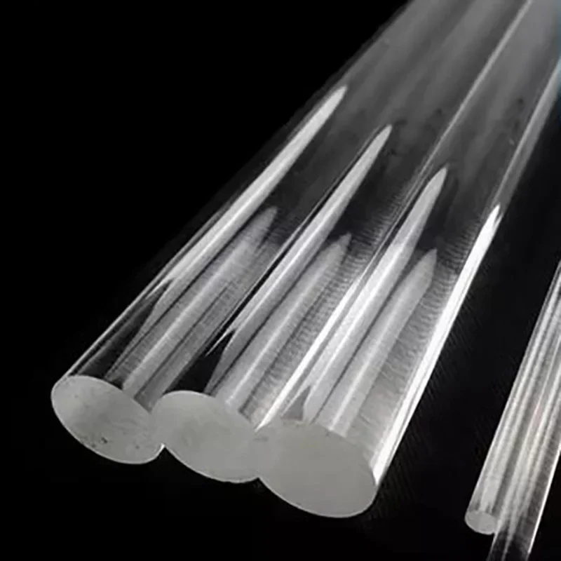 100mm 200mm 300mm 500mm1 Meter Long Transparent Clear Acrylic Rod Plastic PMMA Plexiglass Round Solid Bar