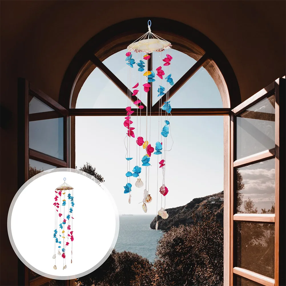 

1 set 1 Set Hanging Sea Shell Bells Decor For Wind Bell Garden Patio Balcony Home Shell Wind Bell Outdoor Indoor Use