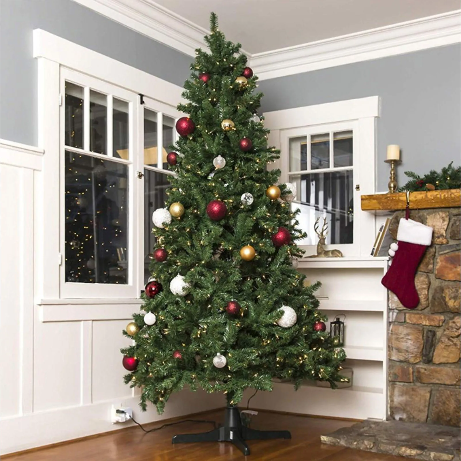 

Christmas Tree Rotating Base Detachable Electric 360 Degree Rotating Christmas Tree Stand Xmas Party Supply Christmas Decoration